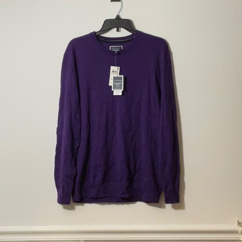 Club Room Men's Rich Purple Crewneck Sweater